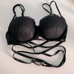 Sexy strappy PINK bra